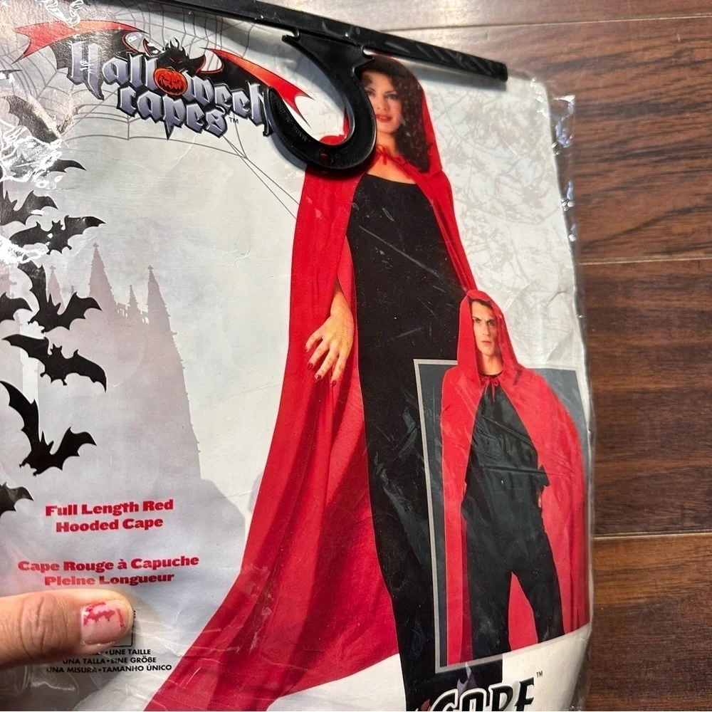 Halloween Full Length Red Hooded Cape